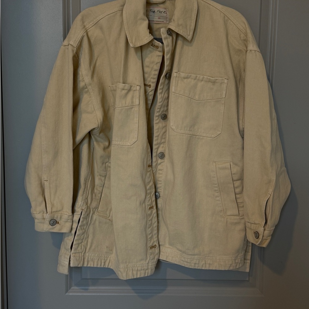 Free People tan/beige oversized utility Jacket - XS